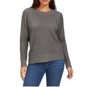 BANANA REPUBLIC Knit Metallic Gray Crewneck Sweater